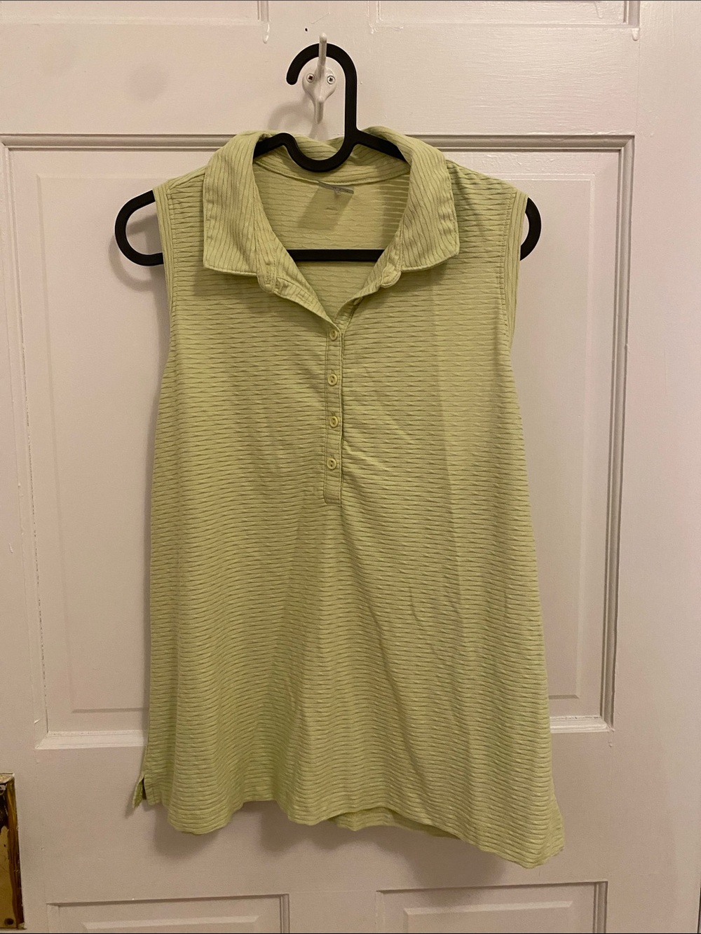 Calia Sleeveless Workout Golf Polo Tank in Light Lime L